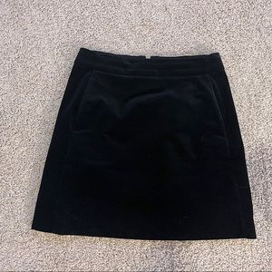 J Crew velvet mini skirt